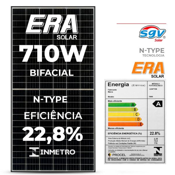 MODULO SOLAR 710W ERA SOLAR HALF-CUT BIFACIAL
