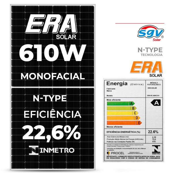 MODULO SOLAR 610W ERA MONO RC-66HC 30MM