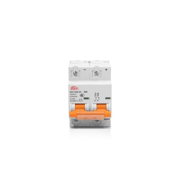 DISJUNTOR DC BIPOLAR SGV 1000VCC CURVA C 6KA 80A 2P