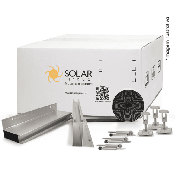 Estrutura para Fibrocimento / Madeira Fibro mais da Solar Group para 4 placas módulos solares