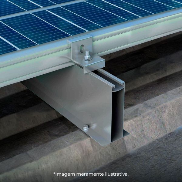 KIT ESTRUTURA SOLAR TELHA METÁLICA TRAPEZOIDAL MINI TRILHO ALTO PARA 4 MÓDULOS