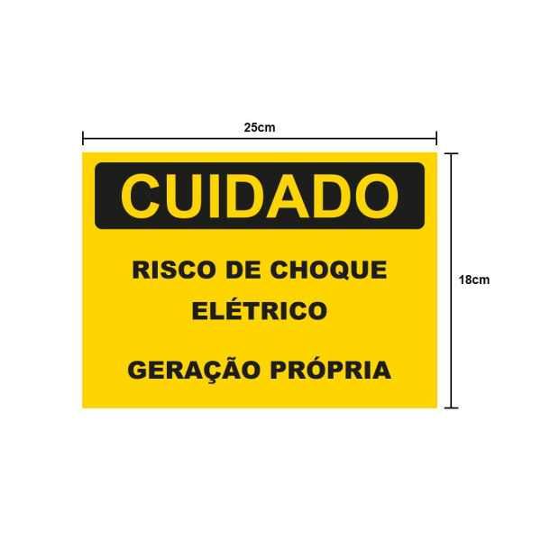 PLACA GERAÇÃO PROPRIA PADRÃO 25X18CM PVC UV