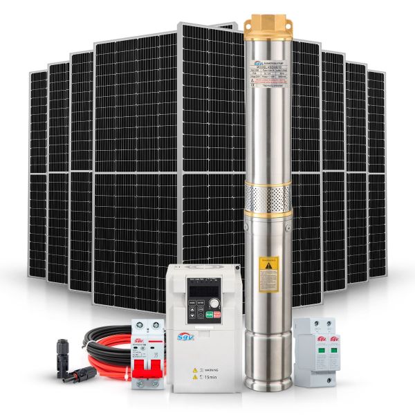 8 Placas Solar 450w + Drive + Bomba 1,5cv 8400l + Acessórios