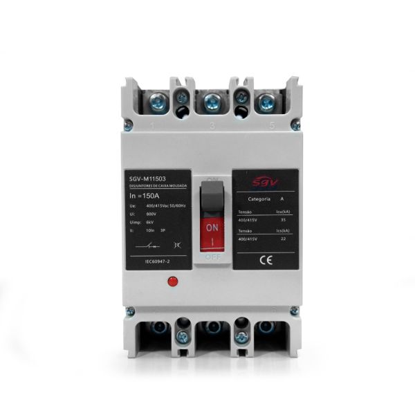 DISJUNTOR DE CAIXA MOLDADA TRIPOLAR AC 150A 3P