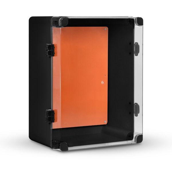 QUADRO ELÉTRICO CAIXA PLÁSTICA PRETA TAMPA TRANSPARENTE 40 x 30 x 20 CM IP66